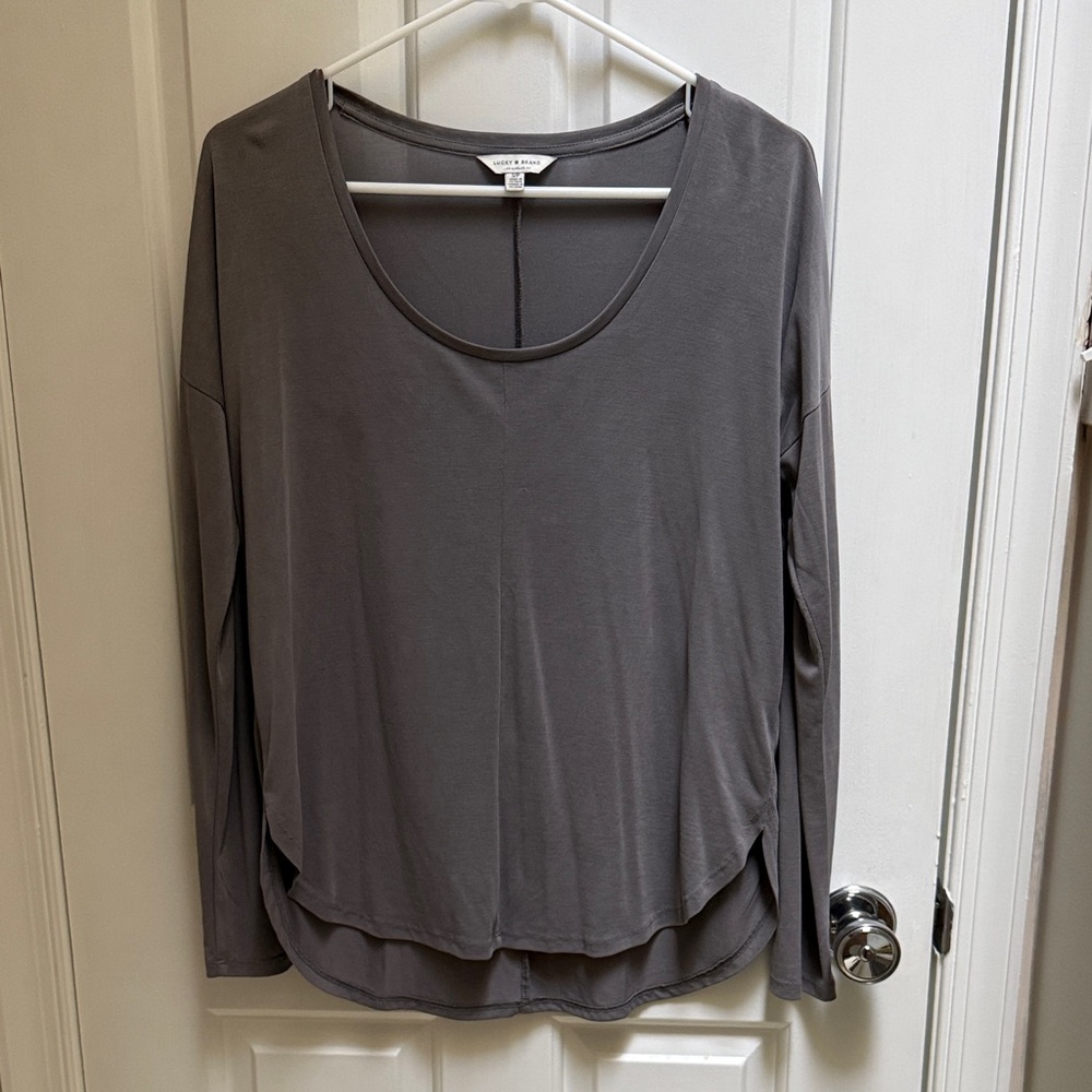 Lucky Brand Charcoal Long Sleeve Top